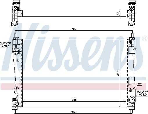 Nissens 698512 - Jäähdytin,moottorin jäähdytys inparts.fi