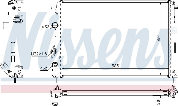 Nissens 692867 - Jäähdytin,moottorin jäähdytys inparts.fi