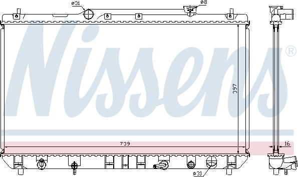 Nissens 646991 - Jäähdytin,moottorin jäähdytys inparts.fi