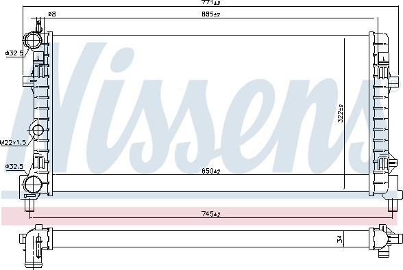 Nissens 695421 - Jäähdytin,moottorin jäähdytys inparts.fi