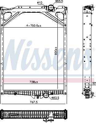 Nissens 606367 - Jäähdytin,moottorin jäähdytys inparts.fi