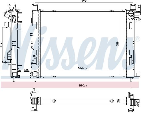 Nissens 606760 - Jäähdytin,moottorin jäähdytys inparts.fi