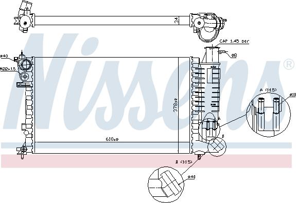 Nissens 690667 - Jäähdytin,moottorin jäähdytys inparts.fi