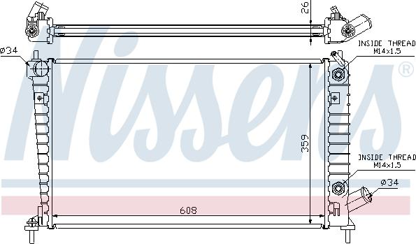 Nissens 68005A - Jäähdytin,moottorin jäähdytys inparts.fi