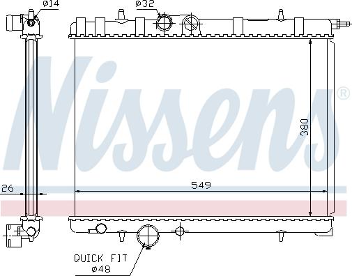 Nissens 63697 - Jäähdytin,moottorin jäähdytys inparts.fi