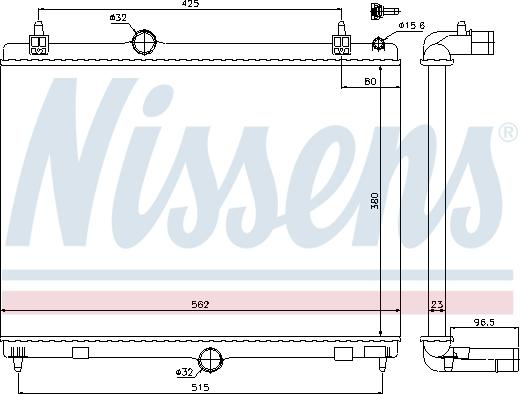 Nissens 693801 - Jäähdytin,moottorin jäähdytys inparts.fi