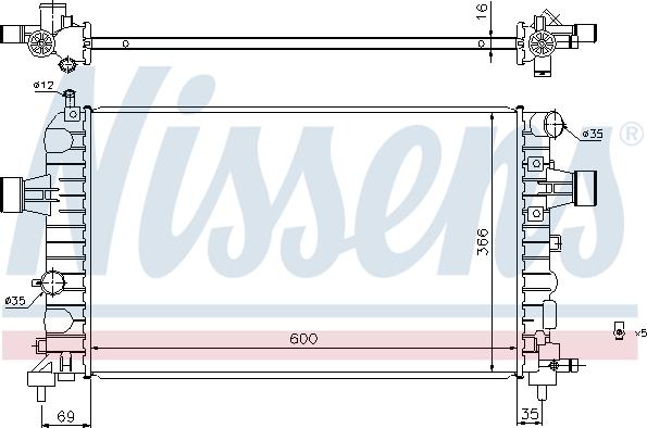 Nissens 630744 - Jäähdytin,moottorin jäähdytys inparts.fi