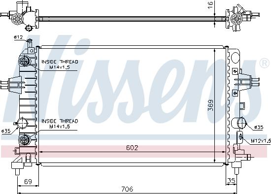 Nissens 630702 - Jäähdytin,moottorin jäähdytys inparts.fi