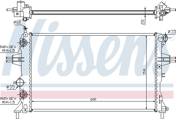 Nissens 695855 - Jäähdytin,moottorin jäähdytys inparts.fi