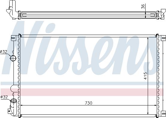 Nissens 693082 - Jäähdytin,moottorin jäähdytys inparts.fi