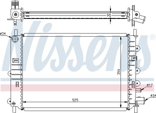 Nissens 62217A - Jäähdytin,moottorin jäähdytys inparts.fi