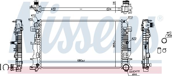 Nissens 67156A - Jäähdytin,moottorin jäähdytys inparts.fi