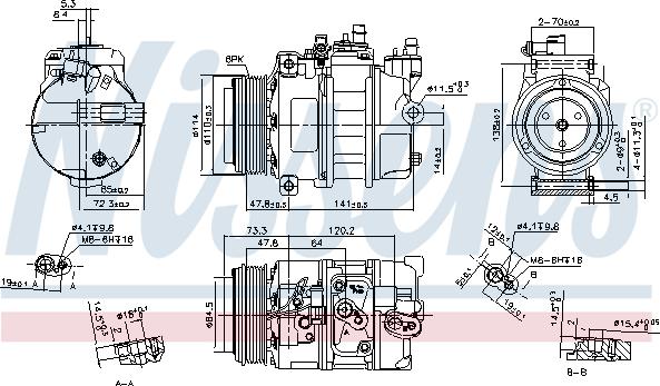 Nissens 89496 - Kompressori, ilmastointilaite inparts.fi