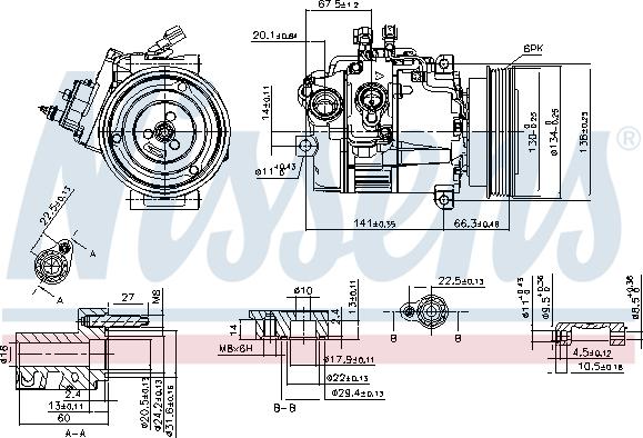 Nissens 89462 - Kompressori, ilmastointilaite inparts.fi