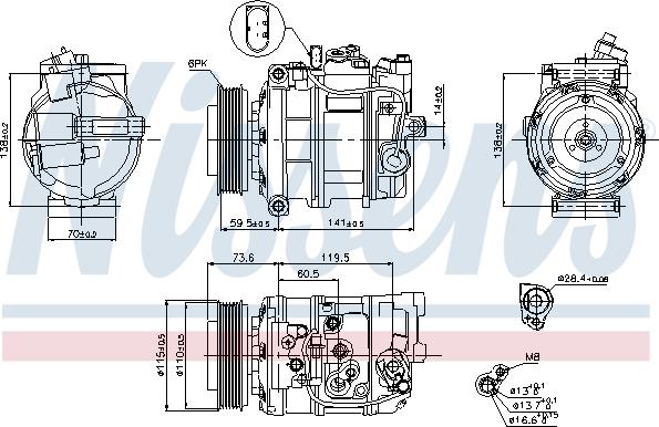 Nissens 89092 - Kompressori, ilmastointilaite inparts.fi