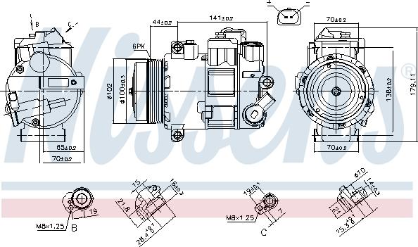 Nissens 890412 - Kompressori, ilmastointilaite inparts.fi