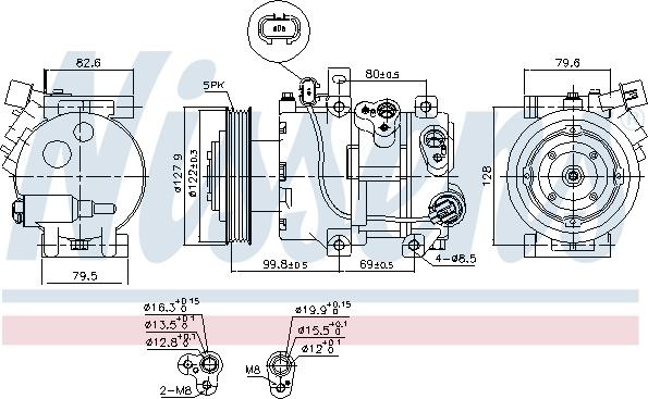 Nissens 890423 - Kompressori, ilmastointilaite inparts.fi