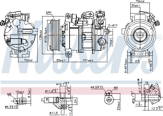 Nissens 890595 - Kompressori, ilmastointilaite inparts.fi