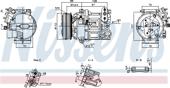 Nissens 890591 - Kompressori, ilmastointilaite inparts.fi