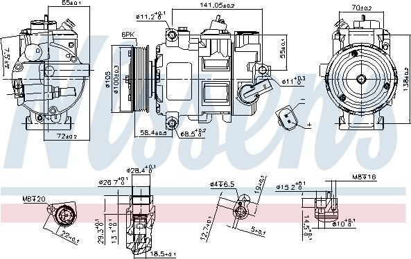 Nissens 890550 - Kompressori, ilmastointilaite inparts.fi