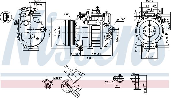 Nissens 890552 - Kompressori, ilmastointilaite inparts.fi