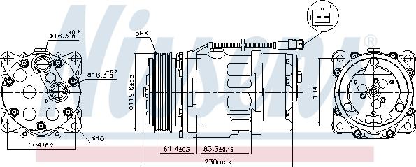 Nissens 89055 - Kompressori, ilmastointilaite inparts.fi