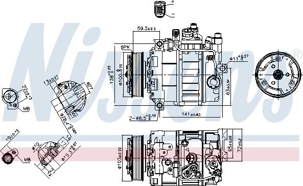 Nissens 89052 - Kompressori, ilmastointilaite inparts.fi