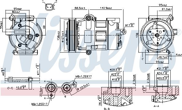 Nissens 890698 - Kompressori, ilmastointilaite inparts.fi