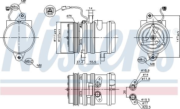 Nissens 890697 - Kompressori, ilmastointilaite inparts.fi