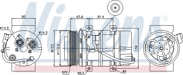 Nissens 89069 - Kompressori, ilmastointilaite inparts.fi