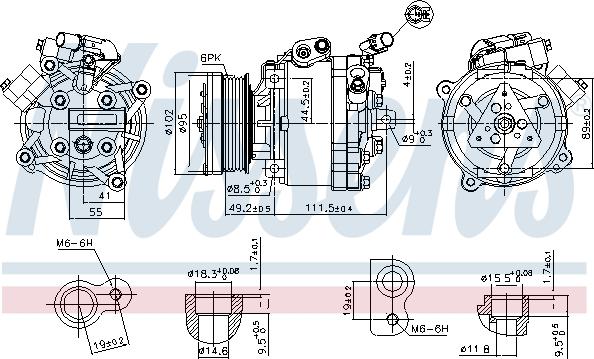 Nissens 890666 - Kompressori, ilmastointilaite inparts.fi