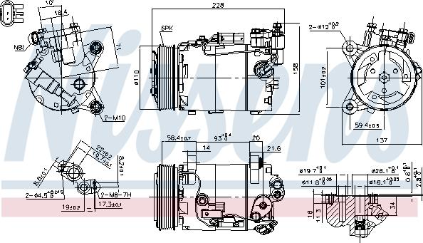 Nissens 890601 - Kompressori, ilmastointilaite inparts.fi