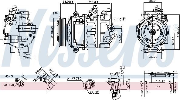 Nissens 890608 - Kompressori, ilmastointilaite inparts.fi