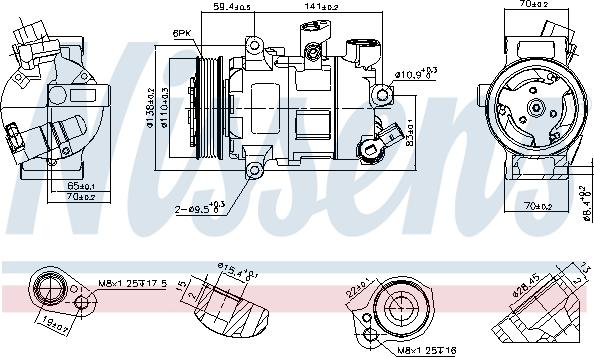 Nissens 890607 - Kompressori, ilmastointilaite inparts.fi