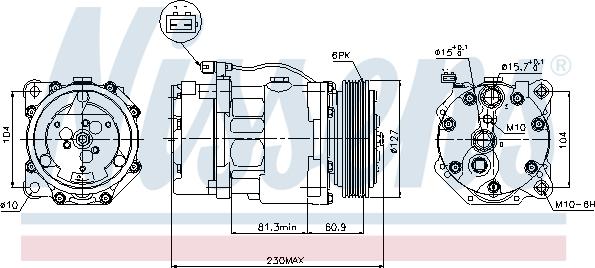 Nissens 89061 - Kompressori, ilmastointilaite inparts.fi