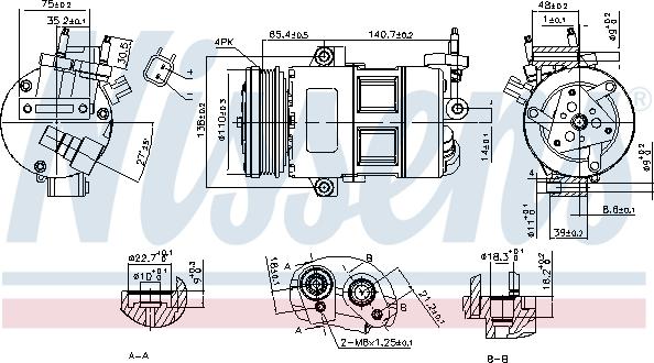 Nissens 890639 - Kompressori, ilmastointilaite inparts.fi