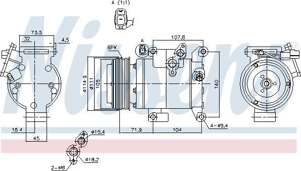 Nissens 890045 - Kompressori, ilmastointilaite inparts.fi