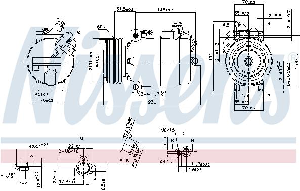 Nissens 890043 - Kompressori, ilmastointilaite inparts.fi