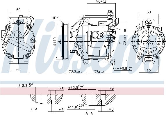 Nissens 890047 - Kompressori, ilmastointilaite inparts.fi