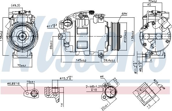 Nissens 890068 - Kompressori, ilmastointilaite inparts.fi