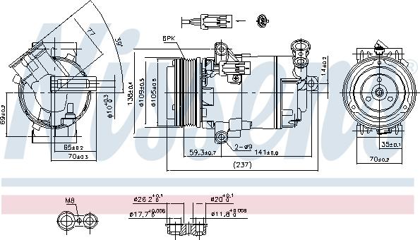 Nissens 890006 - Kompressori, ilmastointilaite inparts.fi