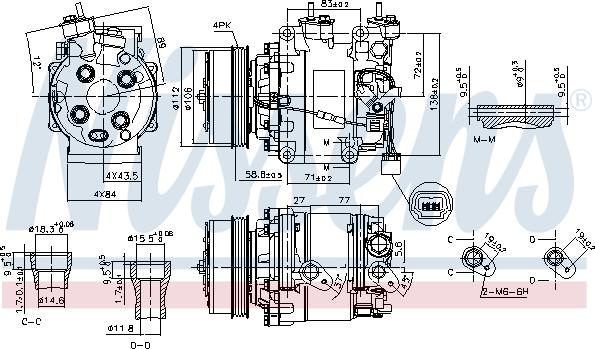 Nissens 890155 - Kompressori, ilmastointilaite inparts.fi