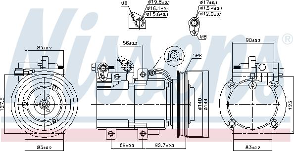 Nissens 890182 - Kompressori, ilmastointilaite inparts.fi