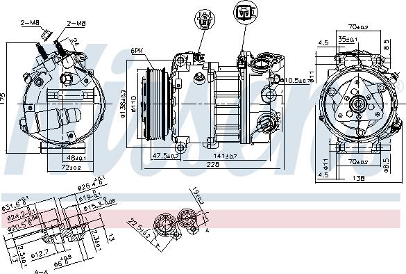 Nissens 890124 - Kompressori, ilmastointilaite inparts.fi