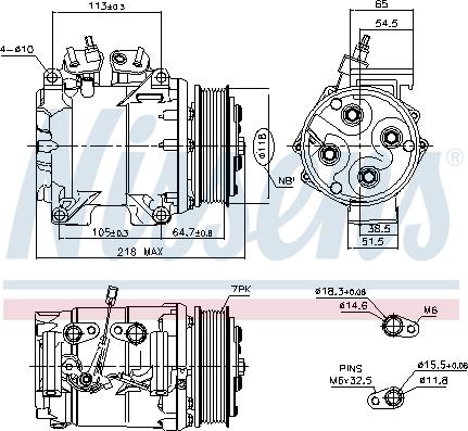 Nissens 890128 - Kompressori, ilmastointilaite inparts.fi