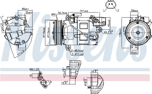 Nissens 89086 - Kompressori, ilmastointilaite inparts.fi