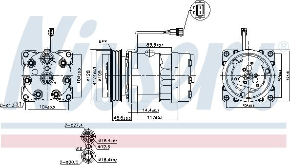 Nissens 89083 - Kompressori, ilmastointilaite inparts.fi