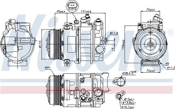 Nissens 89039 - Kompressori, ilmastointilaite inparts.fi