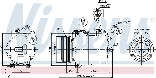 Nissens 89034 - Kompressori, ilmastointilaite inparts.fi