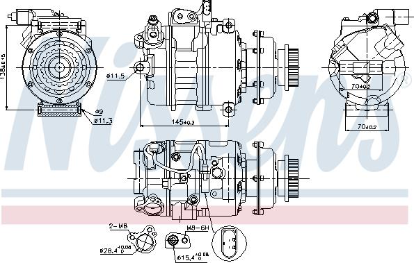 Nissens 89036 - Kompressori, ilmastointilaite inparts.fi